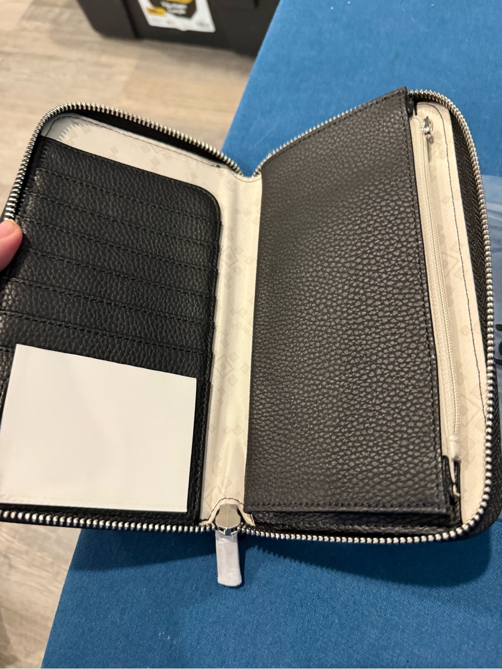 thirty-one Black Zip-Around Pebbled Leather Wallet